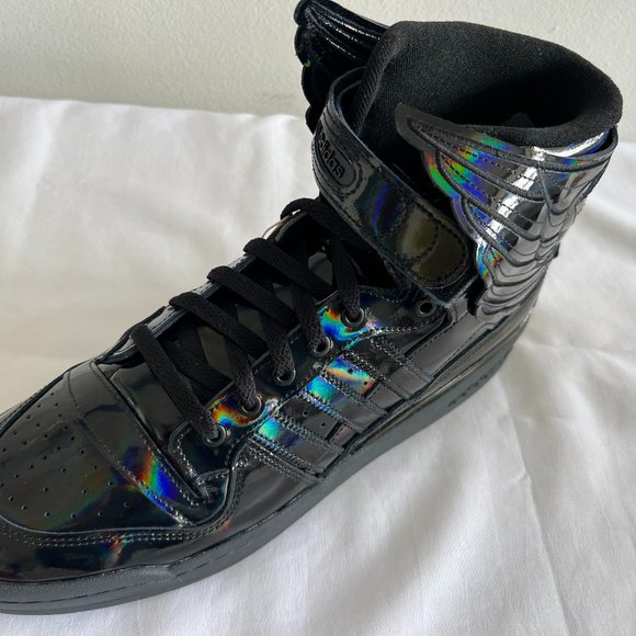 SOLD! Adidas Originals ObyO Jeremy Scott Wings 4 Core Black Cloud White Sneakers - Picture 6 of 13